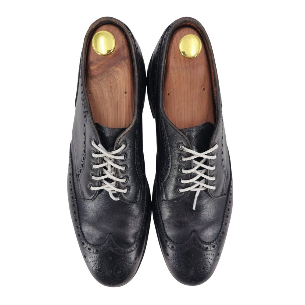 Nettleton USA Mens Size 10.5N Black Handmade Leather Dress Shoes Wingtip Oxfords - Picture 2 of 12
